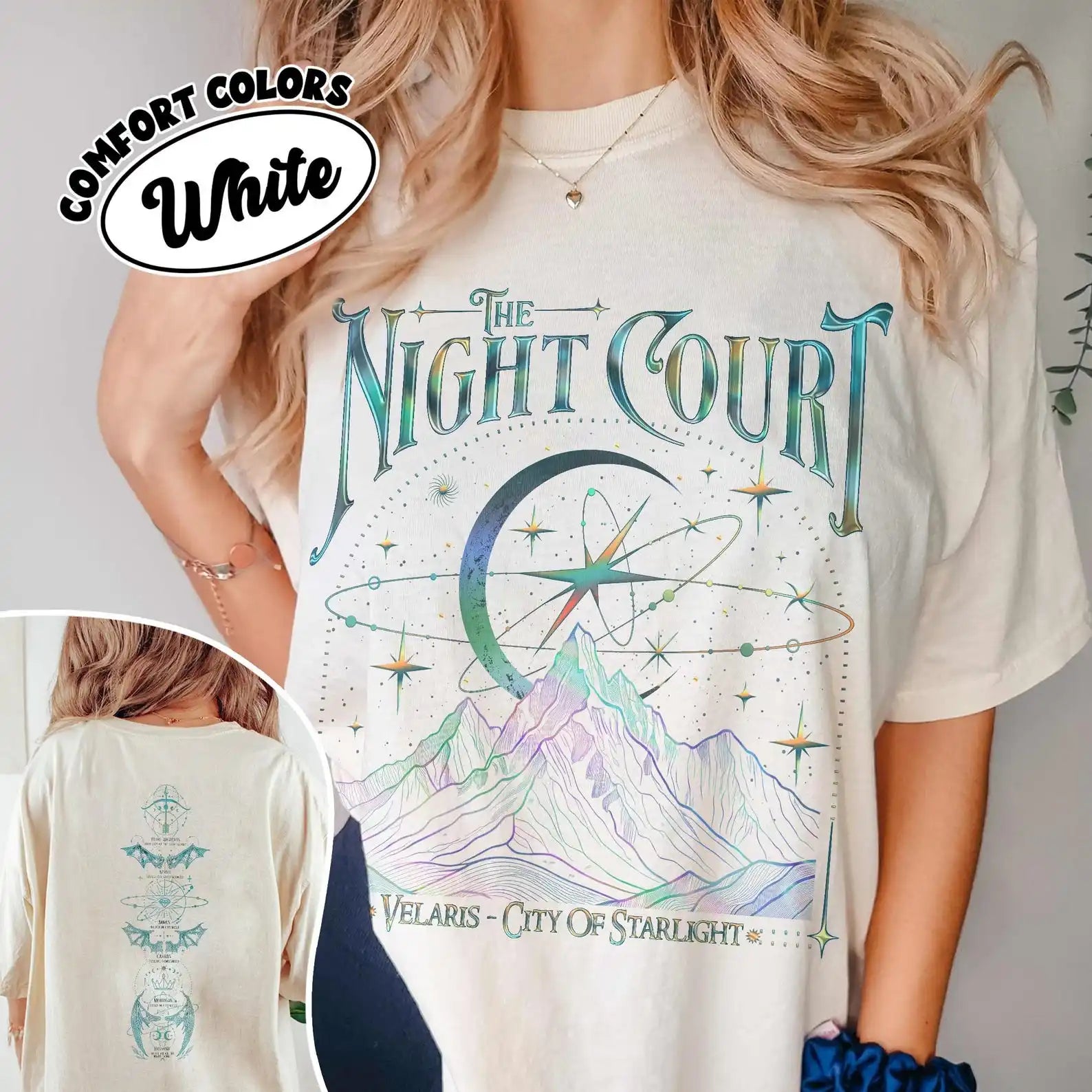 Velaris The Night Court Acotar 2 Sided Comfort T-Shirt Court Of Dreams Unisex Tee Funny Inner Circle Acotar Shirt Streetwear