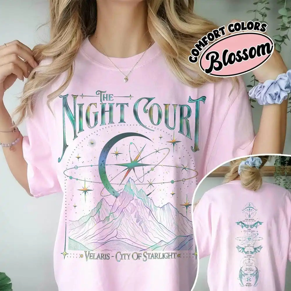 Velaris The Night Court Acotar 2 Sided Comfort T-Shirt Court Of Dreams Unisex Tee Funny Inner Circle Acotar Shirt Streetwear